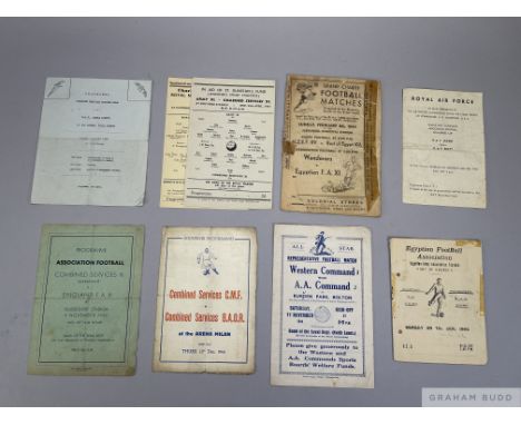 Wartime representative match programmes played between 1944-45, include Western Command v AA Command at Burden Park 11/11/194