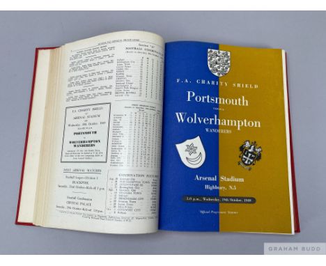 Bound volume of Arsenal home match programme, 1949-50Vol. XXXI, No.1, Burnley, 20th August 1949 to Vol. XXXI, No.27, Portsmou