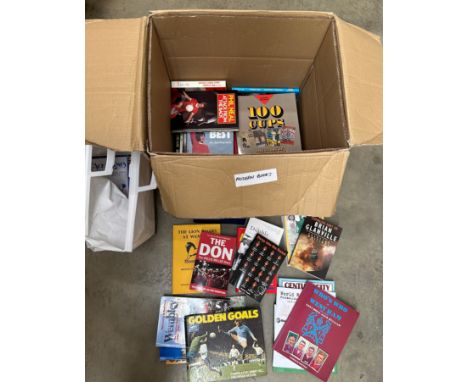 Collection of post-war football books, publications of an older vintage including 1954 World Cup Official Report complete wit