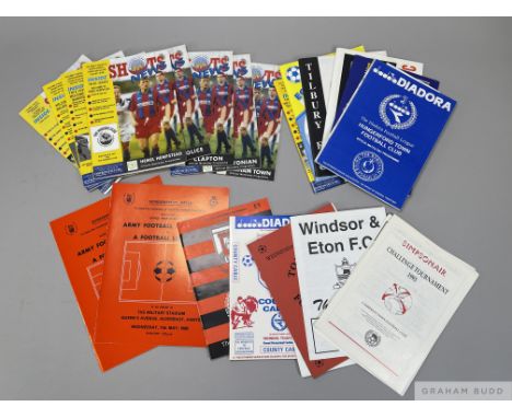 Aldershot F.C. programmes for first season as reformed club, 1992-93, full set of Home and Away programmes, including Homes (