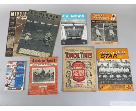 Collection of Vintage football magazines, including French magazines from the 1920s/30s 'Le Miroir des Sports', which also ha