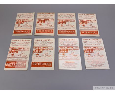 Third Lanark selection of programmes, 1960-61 to 1963-64,include 1960-61 v Raith Rovers, 1961-62 v Rouen (F), 1962-63 v Range