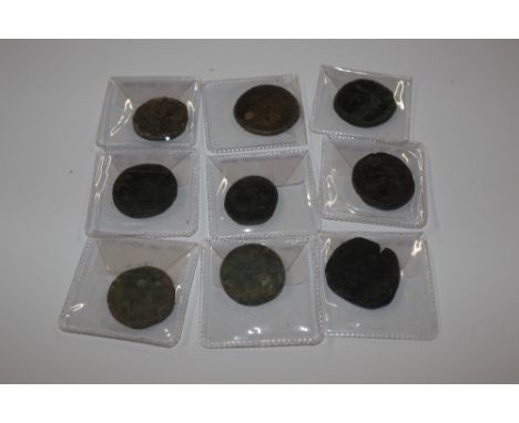 Nine Roman coins, all large Sestertius