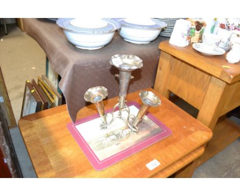 A silver plated table epergne 