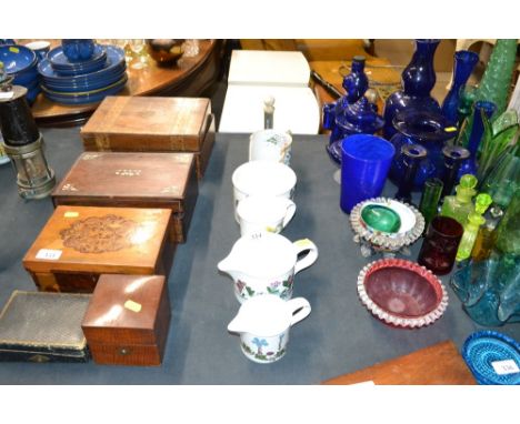Four items of Portmeirion; a continental chamber stick and a thermometer 