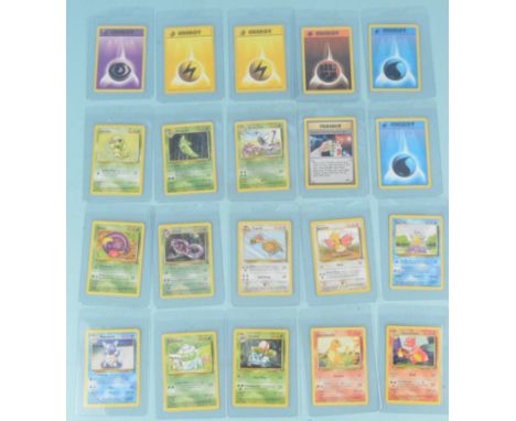 Twenty Pokemon game cards, 1999 Gamefreak including energy cards