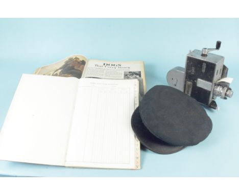 An album of picture post magazines dating from 1938 onwards plus a bus 'Setright' ticket machine and a vintage British Railwa