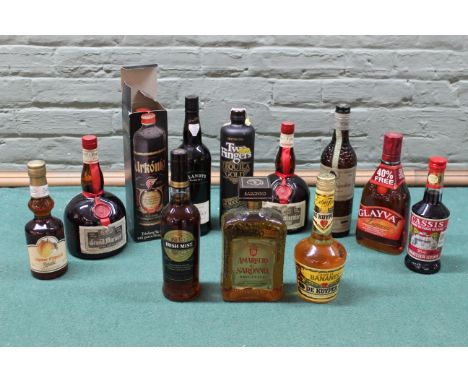 A mixed box of liqueurs, tequila, amaretto etc