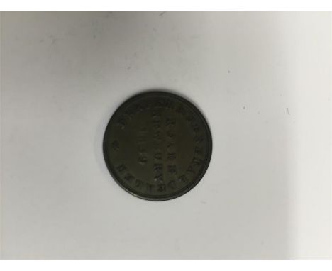 1839 Berkshire, Newbury Roake 1/4d quarter penny.  Obverse: Boy wearing blouse collar and cap.  From the Pardoe collection