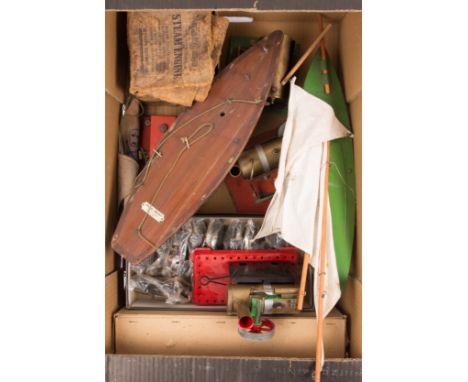 A small quantity of live steam items etc. A boxed Mamod marine engine (ME1). 2x SEL Signalling Equipment Ltd. stationary engi