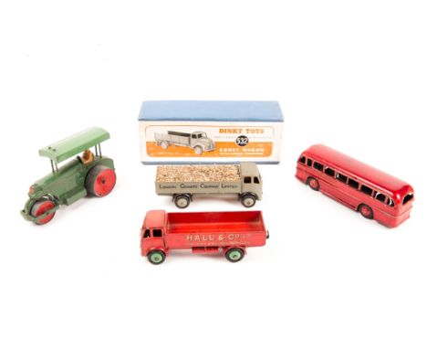 14 Dinky Toys. 2 useful empty boxes - Leyland Comet  with hinged tailboard (532) and an early utility series example  Bedford