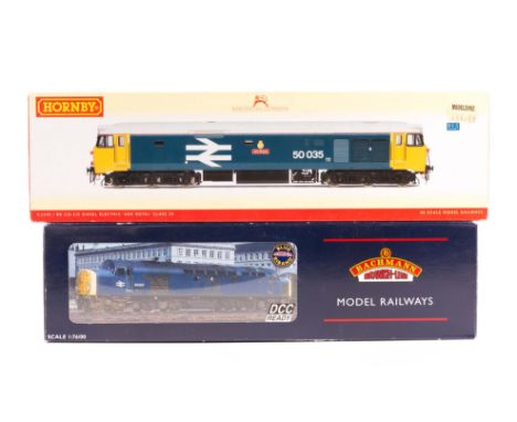 2 OO Locomotives. Hornby British Rail class 50 Co-Co diesel-electric locomotive (R2349). ‘Ark Royal’ 50 035 in large-logo blu