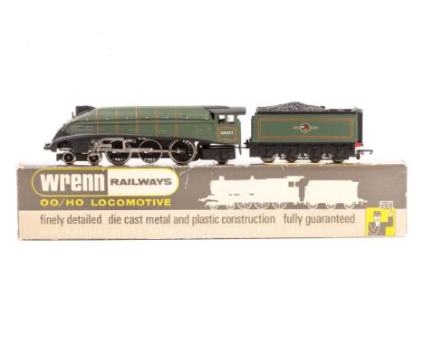 A Wrenn BR Class A4 4-6-2 tender locomotive Mallard (W2211). 60022 in lined Brunswick green livery. Boxed with packing pieces