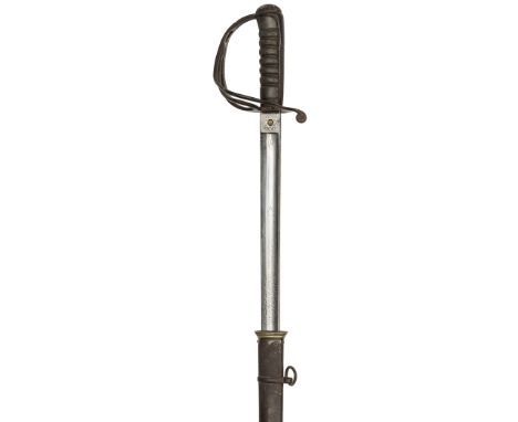 A late Vic 1821 pattern light cavalry officer’s sword, almost straight, fullered blade 35”, by Hawkes & Co, Piccadilly London
