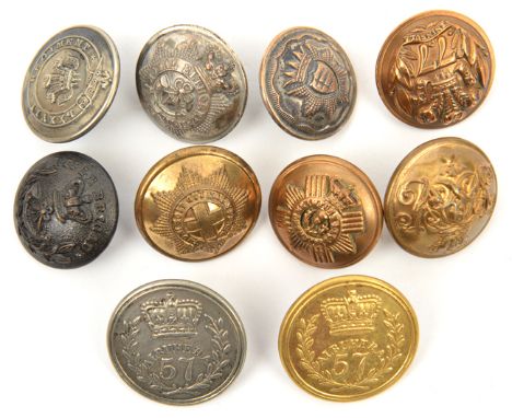 7 officers’ large buttons:  Vic Grenadier, Coldstream and Vic Scots Gds; Vic Rifle Brigade; silver plated 5th R Elthorne Mili