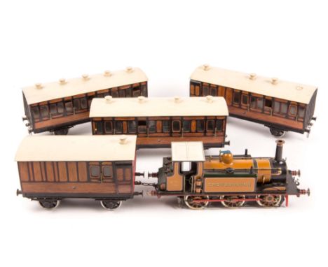 An O gauge kit built model of a LB&SCR Class A1 0-6-0T Terrier locomotive. An electric two rail brass model in lined LB&SCR i