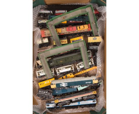 A quantity of OO gauge model railway by Hornby, Lima etc. A BR Class 37 Co-Co diesel locomotive D6755 in green. A BR Class 56