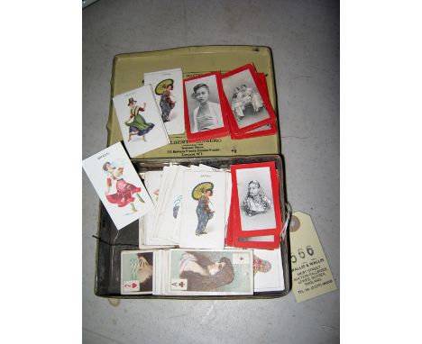 Cigarette cards: Scissors cigarettes National Dancing Girls (31), Military Uniforms (24); Wills Overseas  Beauties (29) (red 