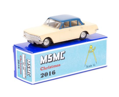 A very limited issue MSMC (Maidenhead Static Model Club) model for Christmas 2016. Vauxhall Cresta PB in cream with mid blue 