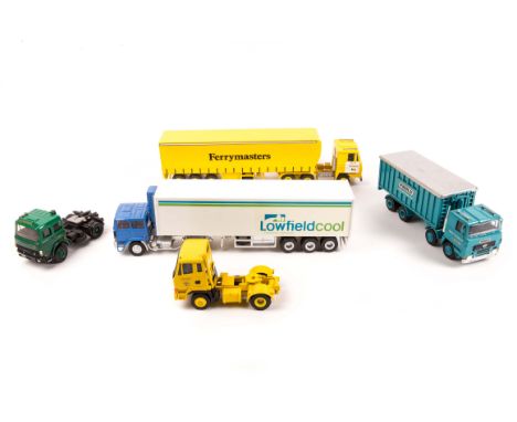 5 white metal 1:43rd scale 1970’s-80’s trucks. Renault articulated refer truck – with 2 axle tractor unit and trailer in blue