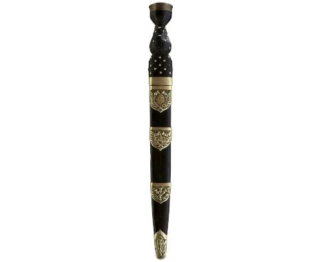 30.5cm blade by Robert Mole with faceted back edge and decorated with scrolling foliage and thistles, various Ordnance stamps