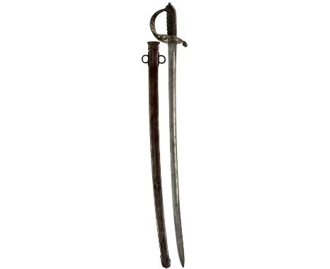 87cm fullered blade with multiple Ordnance dates and stamps to the forte, regulation pierced steel hilt incorporating crowned