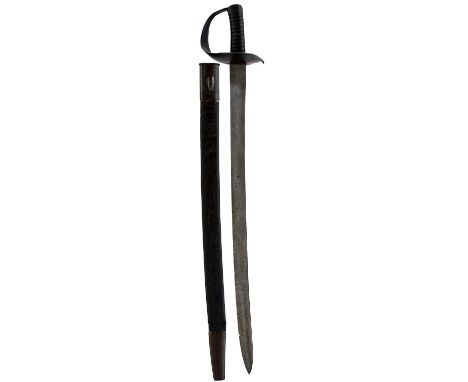 68.5cm slightly curved blade, double edged towards the tip, stamped RBG to one side, maker's stamp for Robert Mole, further m