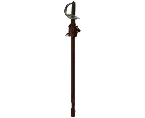 80cm fullered blade dated 1901, regulation pierced steel hilt incorporating a crowned GVR cypher, wire bound fishskin grip, c