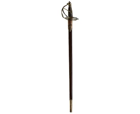 80.75cm fullered blade etched with scrolling foliage, strung bugle horn, crowned GVR cypher, owner's crest and motto GONSILIO