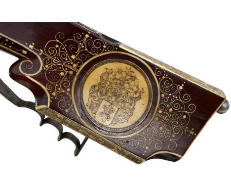 30.75inch sighted octagonal barrel, the lockplate struck with a Nuremberg mark, Stockel b5225 pg894, full stock profusely and