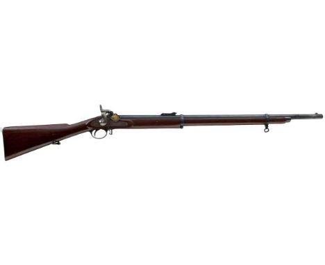 33inch sighted barrel fitted with ramp and ladder rear sights, border engraved lock signed WILKINSON LONDON, full stocked wit