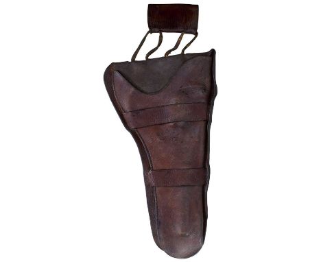 the two-piece leather body with separate belt suspension loop, together with a further leather holster. (2)