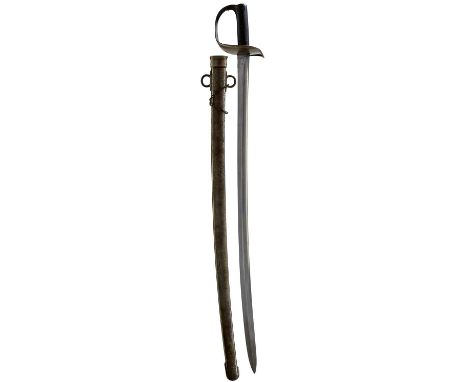 87cm slightly curved fullered blade by MOLE with various Ordnance stamps at the forte, regulation steel hilt pierced with a M