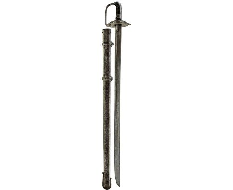 86.5cm fullered blade with hatchet tip and with a partial Ordnance stamp towards the forte, the back edge stamped WOOLLEY DEA