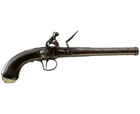 5.75inch turn-off three-stage cannon barrels engraved CLARKSON LONDON on the top of the breeches, sliding trigger guard safet