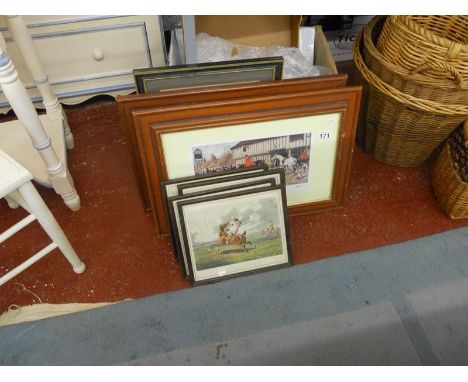 Collection of hunting prints etc.
