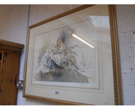 L/E & signed print - Lady on couch by Graham King