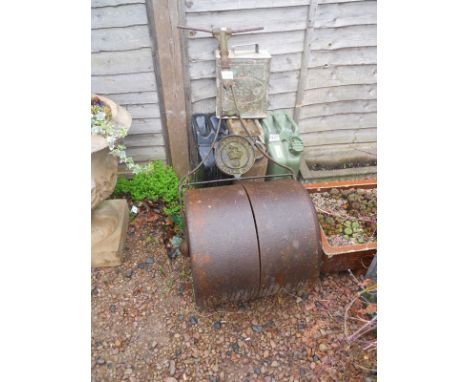 Old metal garden roller