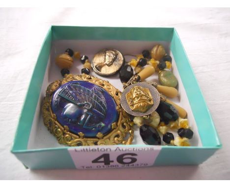 Collection of vintage Egyptian revival jewellery