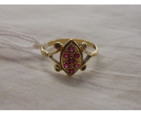 Gold 7 stone ruby ring