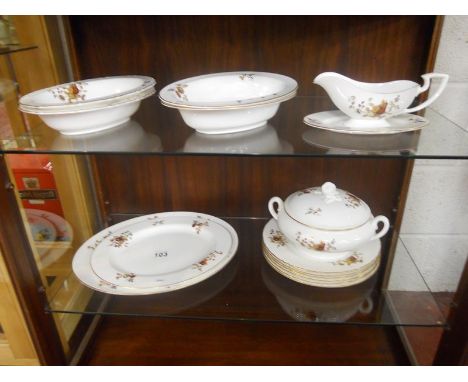 Royal Worcester part dinner service - Autumnal pattern