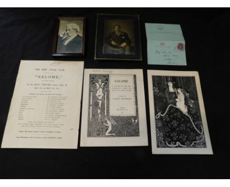 PACKET: Small lot Oscar Wilde interest comprising George Hunter Fell autograph letter card signed dated June 15 1893 "The Cot