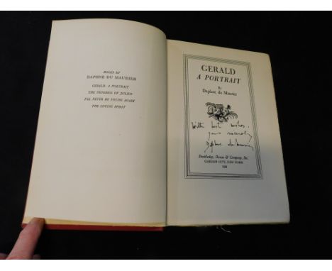 DAPHNE DU MAURIER: GERALD A PORTRAIT, New York, Doubleday Doran, 1935 first edition, signed and inscribed, original cloth, sp
