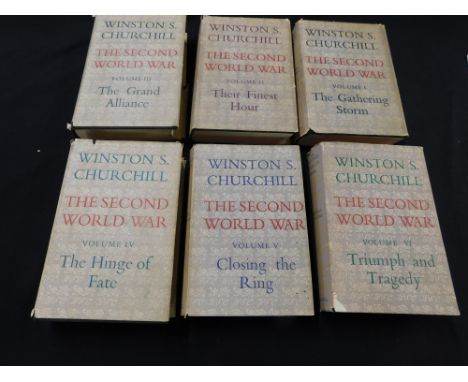 SIR WINSTON LEONARD SPENCER CHURCHILL: THE SECOND WORLD WAR, London, Cassell, 1948-54 first edition, 6 vols, original cloth d