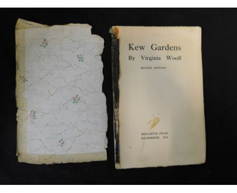 VIRGINIA WOOLF: KEW GARDENS, ill Vanessa Bell, Richmond Hogarth Press, 1919 second edition [500], 2 wood cut illustrations as