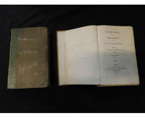 THOMAS CLARKSON: MEMOIRS OF THE PRIVATE AND PUBLIC LIFE OF WILLIAM PENN, London for Longman Hurst Rees Orme &amp; Brown, 1813