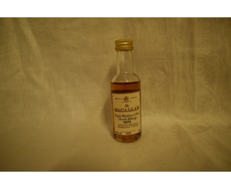 A Macallan Single Highland Malt Scotch Whisky Miniature, 1972 bottled 1990, 43% 5cl