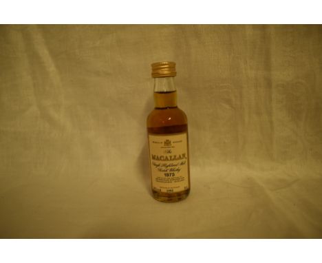A Macallan Single Highland Malt Scotch Whisky Miniature, 1973 bottled 1991, 43% 5cl