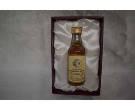 A limited edition Signatory Vintage Miniature Scotch Whisky in card display box, 1969 Springbank Sherry Cask 26 Year Old bott