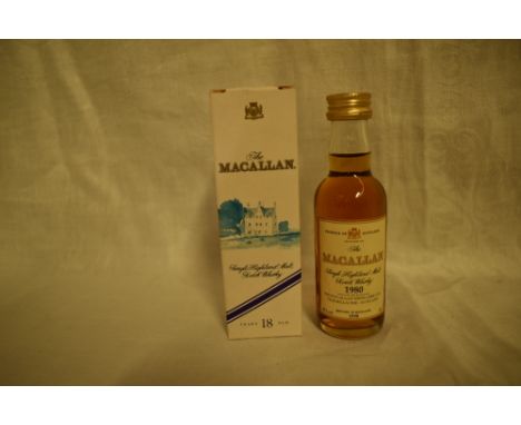 A 1980 Macallan Single Highland Malt Scotch Whisky Miniature, bottled in 1998, 43% 5cl in card box